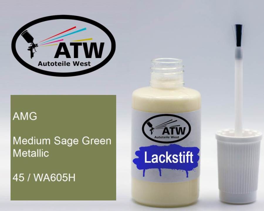 AMG, Medium Sage Green Metallic, 45 / WA605H: 20ml Lackstift, von ATW Autoteile West.